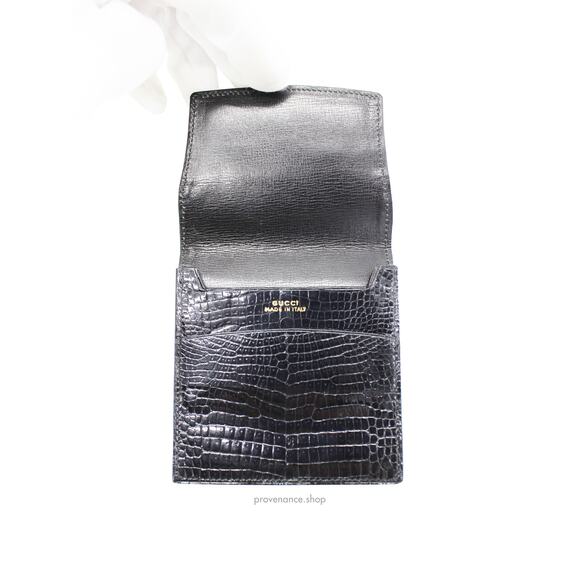 🔴 Gucci Cardholder Wallet - Black Crocodile - Picture 5 of 11